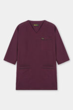 Classic Maroon V-Neck Scrub Set for Women - Image 2