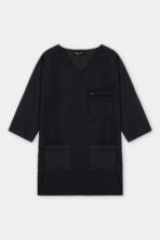 Classic Charcoal Black V-Neck Scrub Set for Women - Image 3