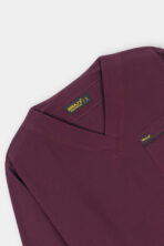 Classic Maroon V-Neck Scrub Set for Women - Image 5