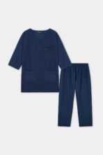 Classic Blue V-Neck Scrub Set for Women