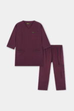 Classic Maroon V-Neck Scrub Set for Women