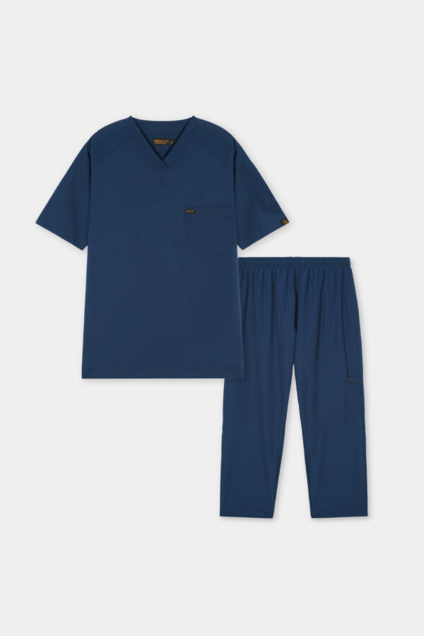 Classic Blue 3-Pocket Scrub Set for Men